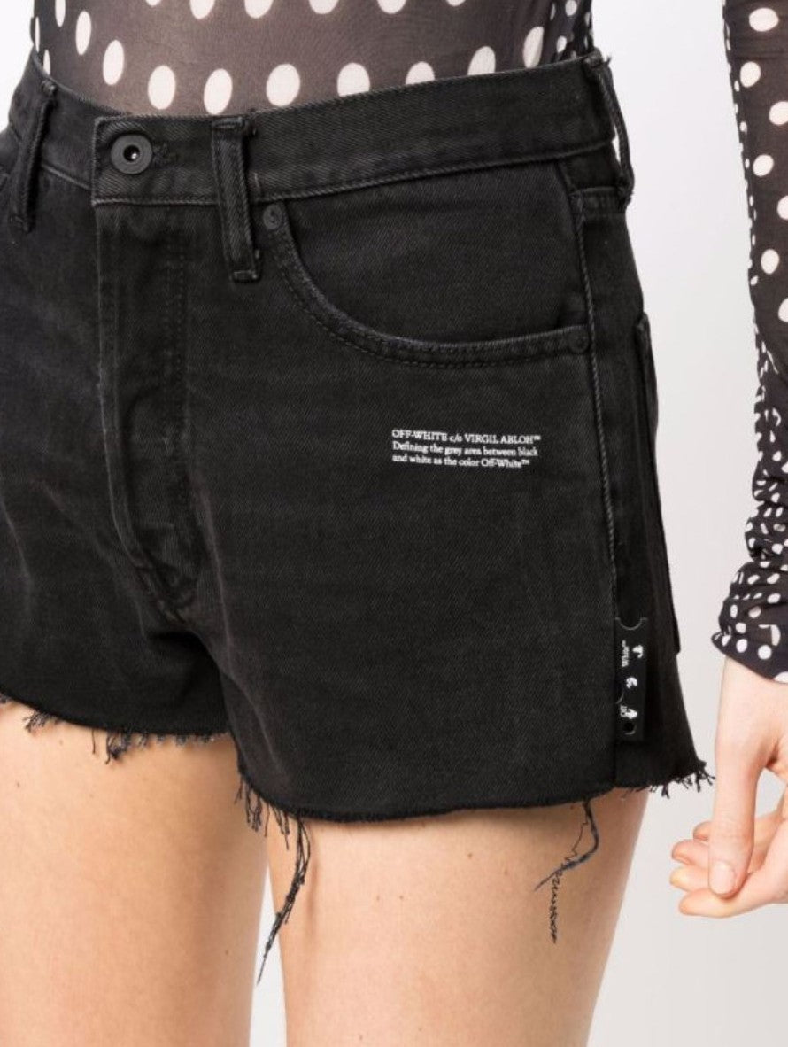 Off-White Short OWYC002F21DEN0011000 - SanShopLuxury - -50%, 2021, 39, 40, 41, Abbigliamento, Autunno/Inverno, Donna, FW21, Nero, Off-White, Outlet, Short
