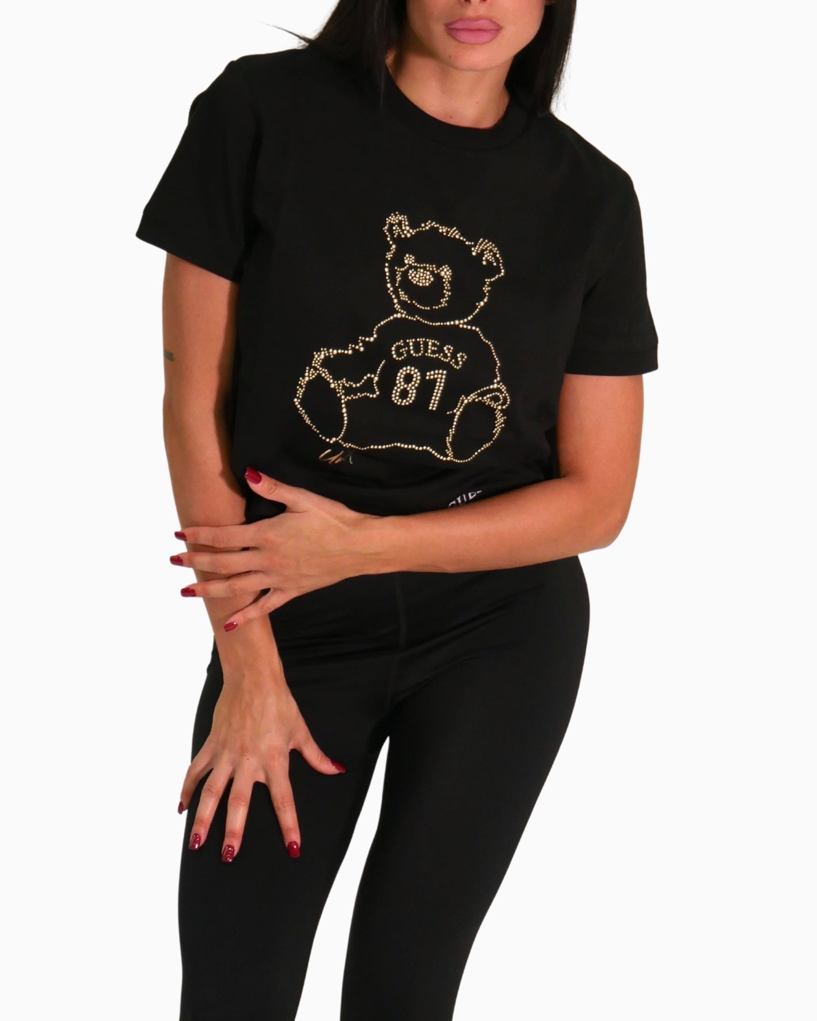 Guess T-Shirt V5BI16 K8FQ4 JBLK - SanShopLuxury - 2025, Abbigliamento, Autunno/Inverno, Donna, FW25, Guess, Idoneo, L, M, Nero, New, S, T-Shirt, XL