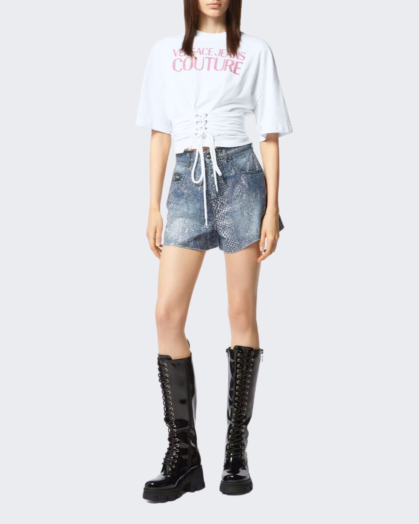 Versace Jeans Couture T-Shirt 76HAHG04/CJ00G003 - SanShopLuxury - 2024, Abbigliamento, Bianco, Donna, Idoneo, L, Outlet, Primavera/Estate, SS24, T-Shirt, Ultimo, Versace Jeans Couture