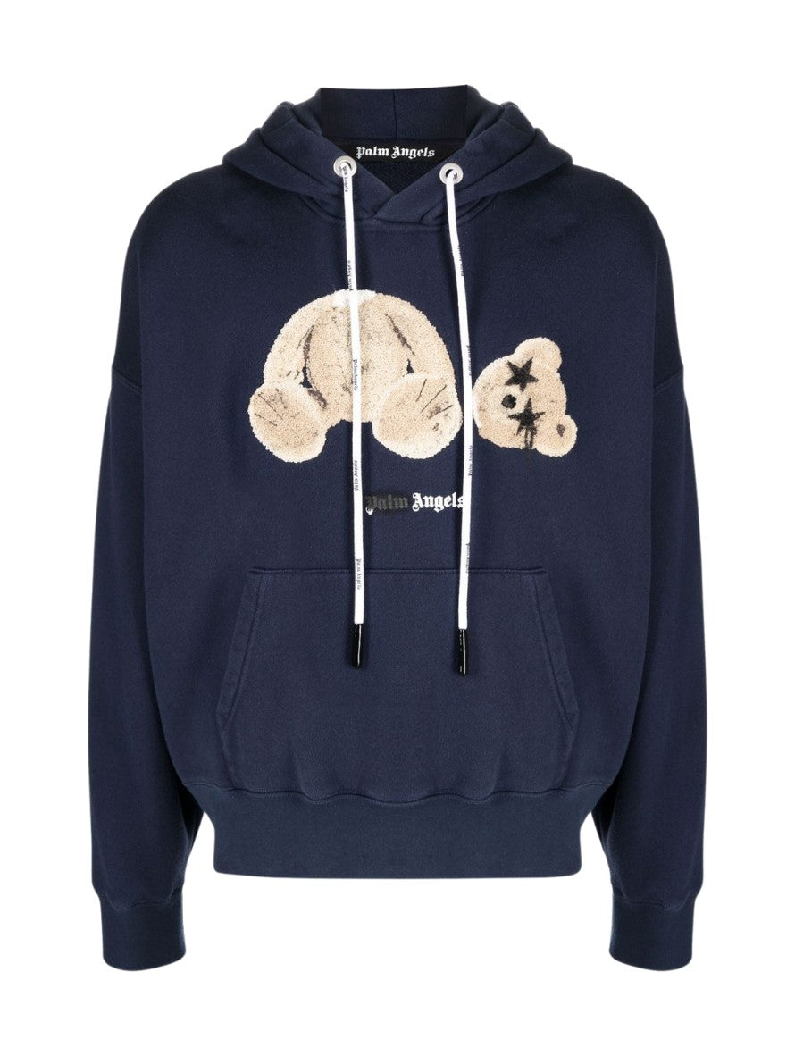 Palm Angels Felpa PMBB058F21FLE012 - SanShopLuxury - -50%, 2021, Abbigliamento, Autunno/Inverno, Blu, Con Cappuccio, Felpa, FW21, M, Outlet, Palm Angels, Ultimo, Uomo