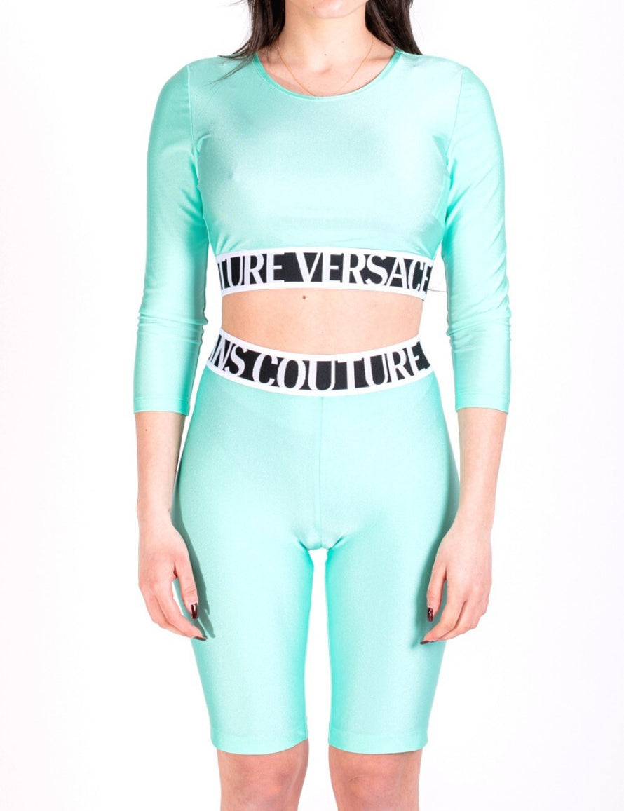 Estate, S, T-Shirt Top, Turchese, Versace Jeans Couture, XS