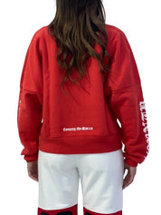 Marcelo Burlon Felpa CWBA031E18506114 2001 - SanShopLuxury - -70%, 2017, Abbigliamento, Autunno/Inverno, Donna, Felpa, FW17, Girocollo, M, Marcelo Burlon, Outlet, Rosso, S, XS