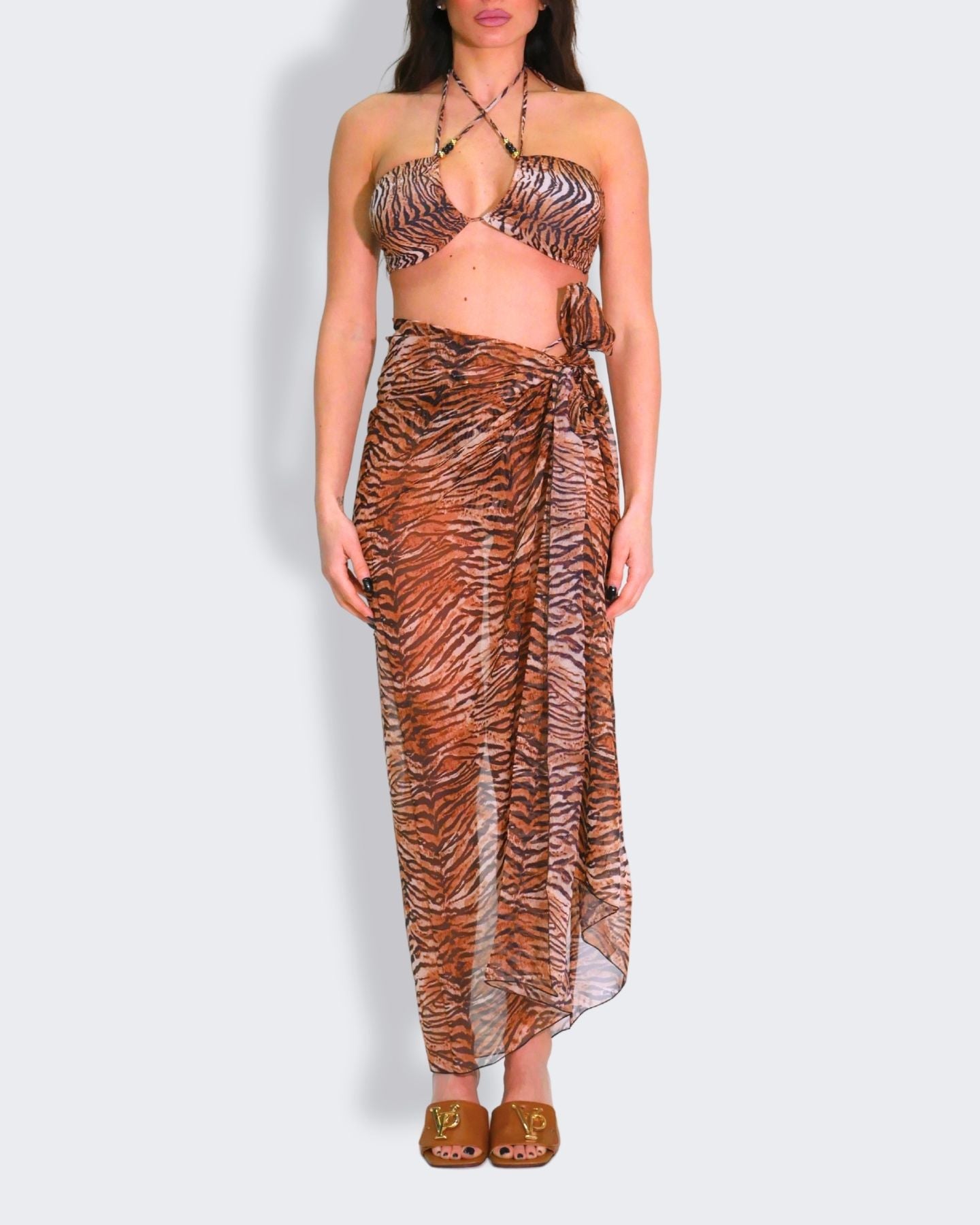 District Margherita Mazzei Copricostume 4TP01 - SanShopLuxury - 2024, Abbigliamento, Beachwear, Copricostume, District Margherita Mazzei, Donna, Idoneo, Marrone, Outlet, Pareo, Primavera/Estate, SS24, Taglia Unica, Ultimo