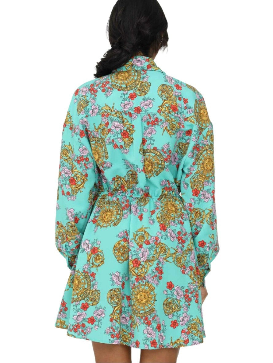 Versace Jeans Couture Abiti 72HAO924 - SanShopLuxury - 2022, 40, 42, Abbigliamento, Abiti, Donna, Outlet, Primavera/Estate, SS22, Turchese, Versace Jeans Couture