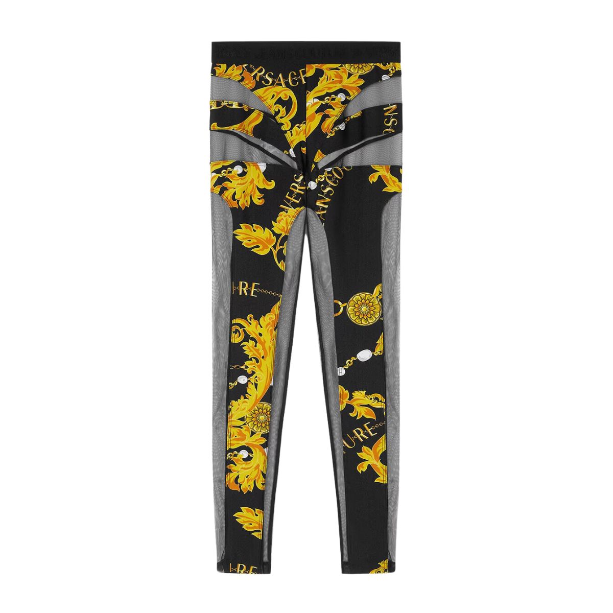 Inverno, Donna, FW23, Leggings, Nero-Oro, Outlet, Versace Jeans Couture