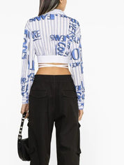 Camicie Versace Jeans Couture 74HAL215 NS201 - SanShopLuxury - 2023, 42, Abbigliamento, Bianco, Camicie, Crop, Donna, Outlet, Primavera/Estate, SS23, Ultimo, Versace Jeans Couture