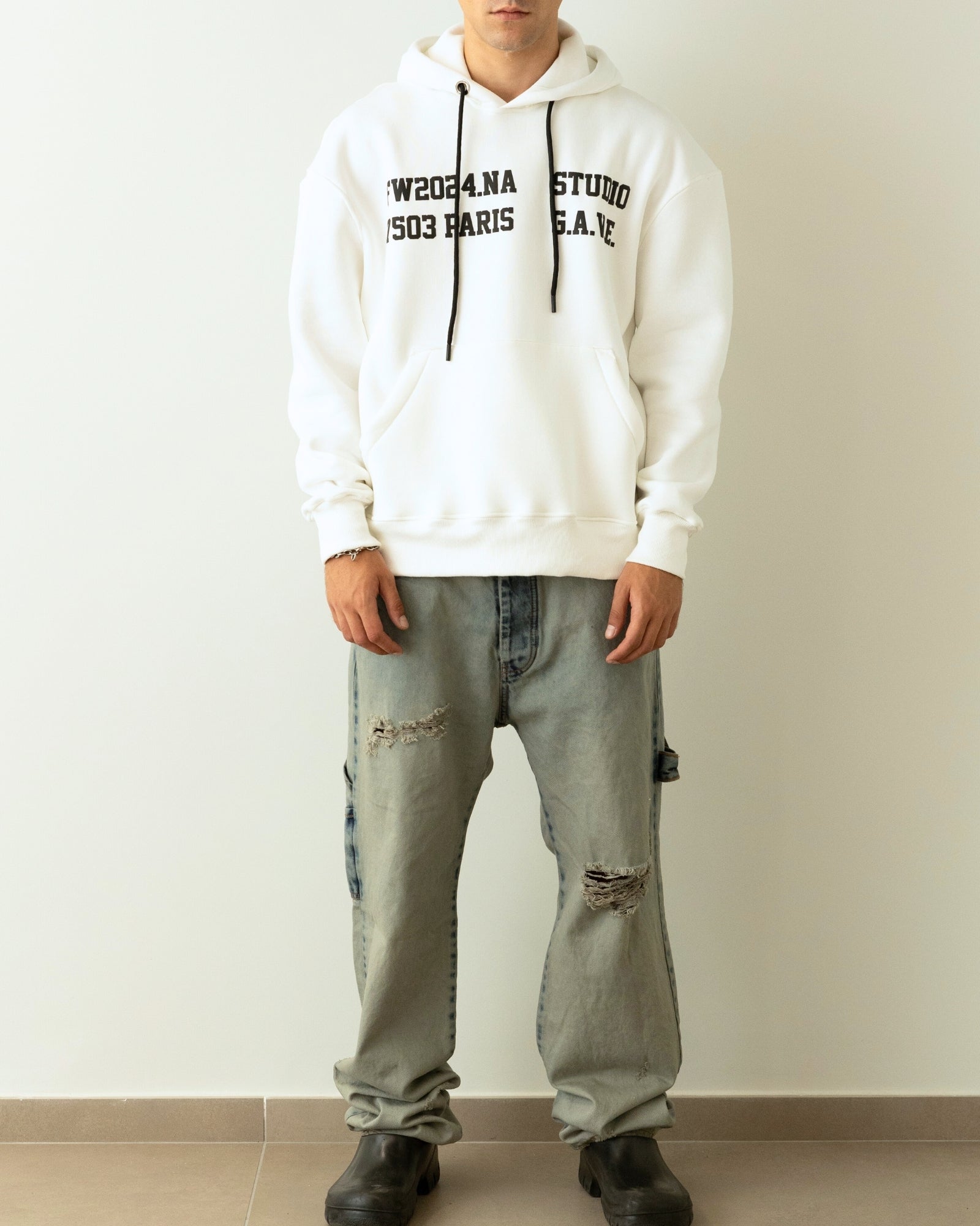 Inverno, Bianco, Felpa, FW24, Gavensemble, Idoneo, L, M, Outlet, S, Uomo, XL, XXL