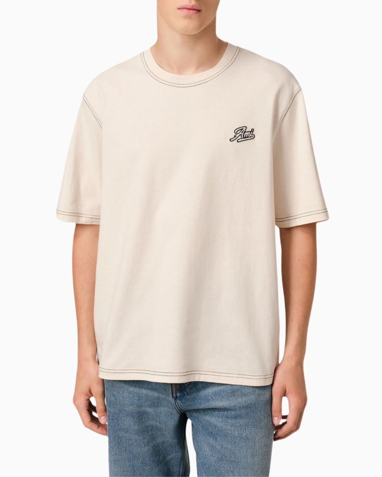 Ami Paris T-Shirt HTS029JE0118 - SanShopLuxury - 2025, Abbigliamento, Ami Paris, Beige, Donna, Idoneo, L, M, New, Primavera/Estate, S, SS25, T-Shirt, Ultimo, UNISEX, Uomo, XL