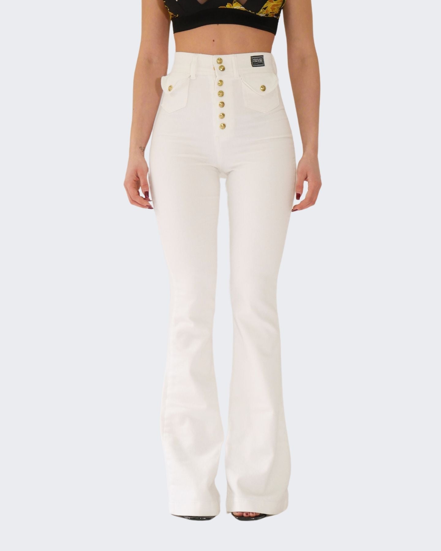 Versace Jeans Couture Jeans 76HAB5F0/EW015SW0001 - SanShopLuxury - 2024, 40, 41, Abbigliamento, Bianco, Donna, Idoneo, Jeans, Outlet, Primavera/Estate, SS24, Versace Jeans Couture