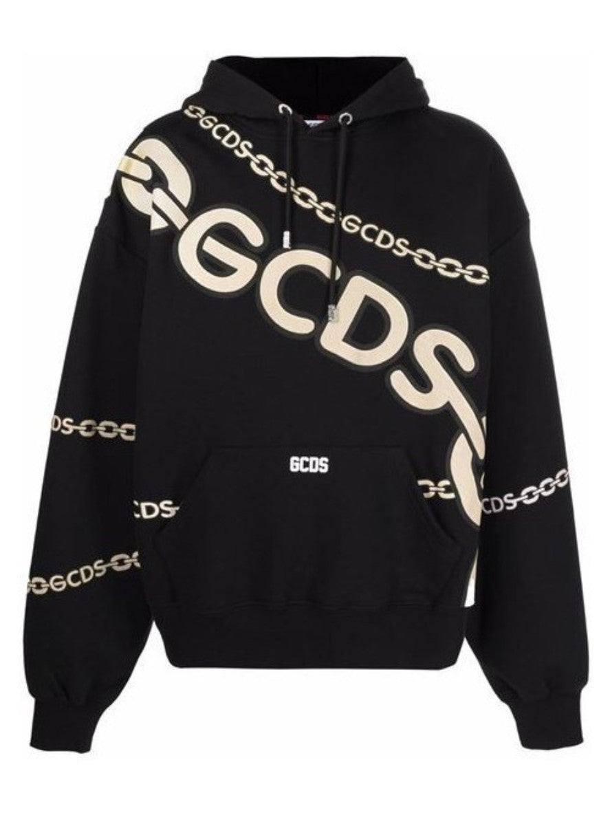 Gcds Felpa CC94M021519 - SanShopLuxury - -50%, 2021, Abbigliamento, Autunno/Inverno, Con Cappuccio, Felpa, FW21, Gcds, L, M, Nero, Outlet, S, Ultimo, Uomo, XL