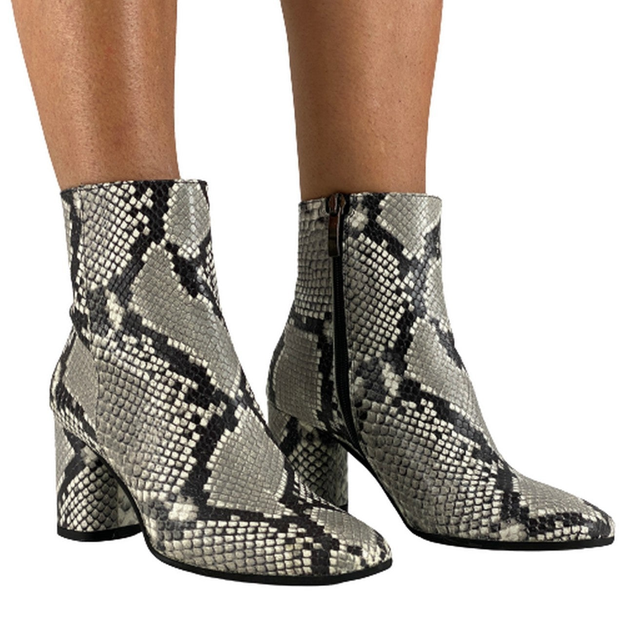 Inverno, Beige, Calzature, Donna, FW19, Nero, Outlet, Pitone Nero, Pitone Roccia, Stivali, Wo Milano