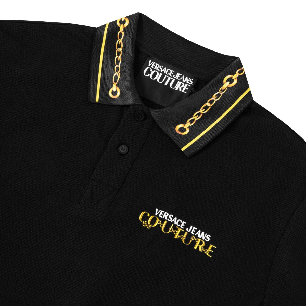 Versace Jeans Couture T-Shirt Polo 75GAGT01 CJ01T - SanShopLuxury - 2023, 2XL, 3XL, Abbigliamento, Autunno/Inverno, FW23, Idoneo, L, M, Nero-Oro, Outlet, T-Shirt Polo, Uomo, Versace Jeans Couture, XL