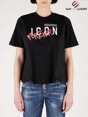 Dsquared2 T-Shirt S80GC0036 S23009 900 - SanShopLuxury - 2022, Abbigliamento, Donna, Dsquared2, Idoneo, L, M, Nero, Outlet, Primavera/Estate, S, SS22, T-Shirt, Ultimo