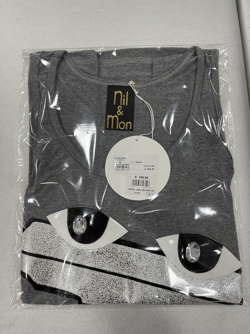 Nil & Mon T-Shirt TANK PISTOL - SanShopLuxury - -70%, 2016, Abbigliamento, Donna, Grigio, L, M, Nil & Mon, Outlet, Primavera/Estate, S, SS16, T-Shirt