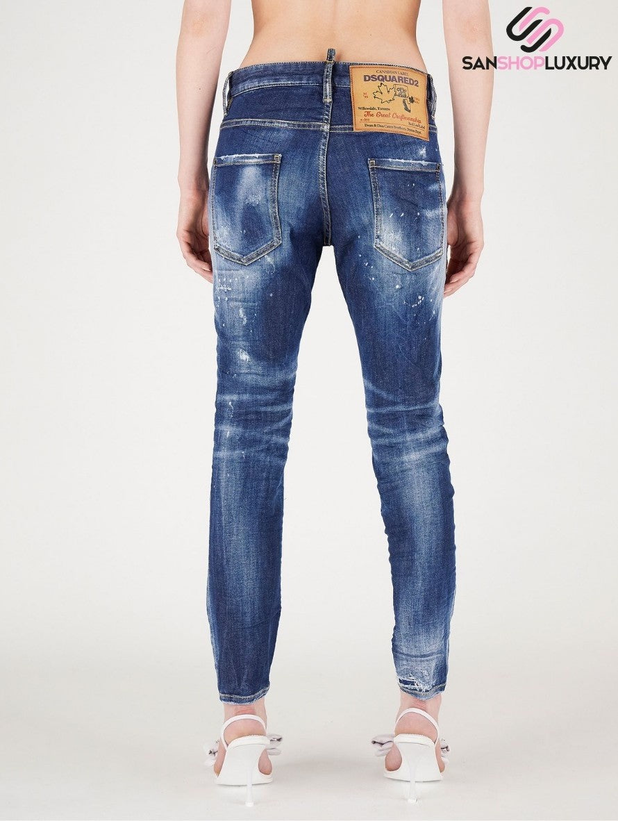 Dsquared2 Jeans S75LB0583 S3078 470 - SanShopLuxury - 2022, 38, 40, 44, Abbigliamento, Autunno/Inverno, Blu, Continuativo, Donna, Dsquared2, Idoneo, Jeans, Outlet, Primavera/Estate, SS22