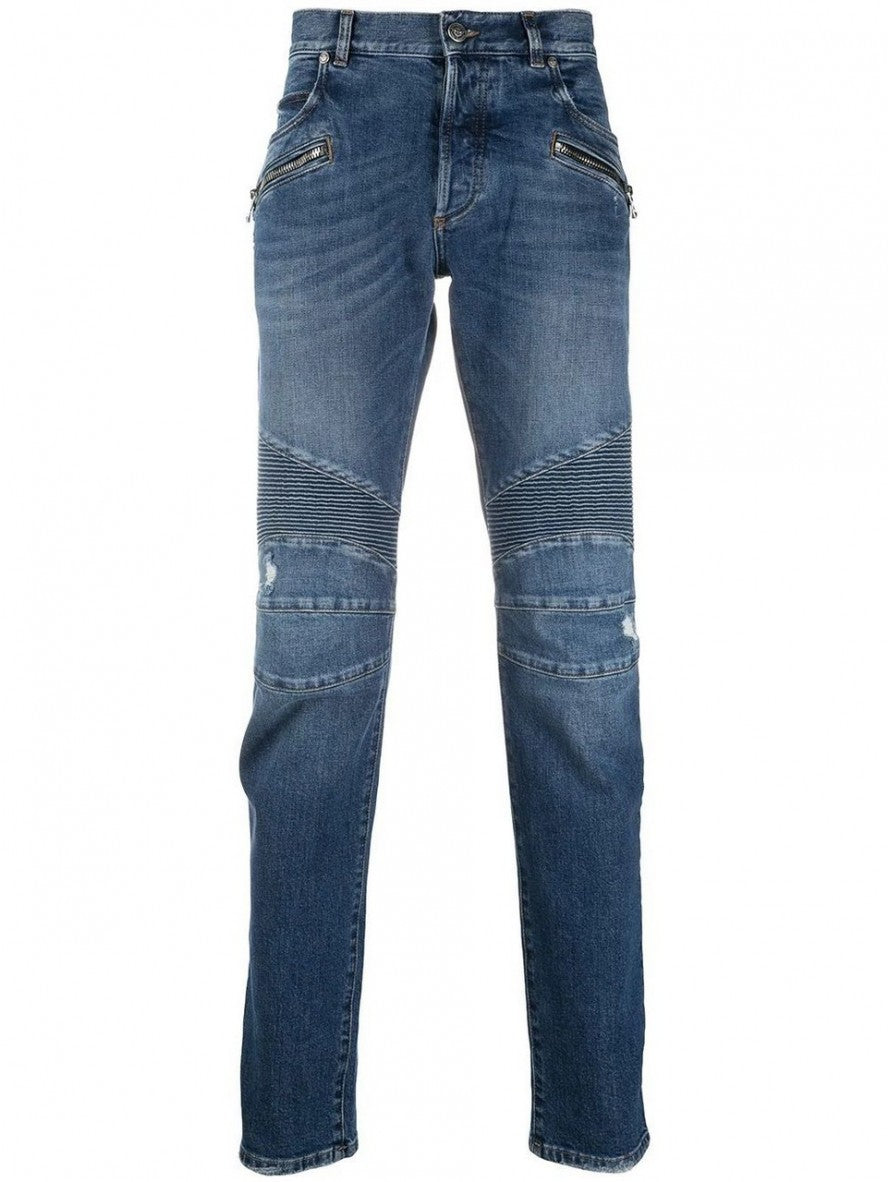 Balmain Jeans VH1MH005031D/6AA - SanShopLuxury - -50%, 2021, 46, 48, 52, Abbigliamento, Autunno/Inverno, Balmain, Blu, Continuativo, Jeans, Outlet, Primavera/Estate, SS21, Uomo