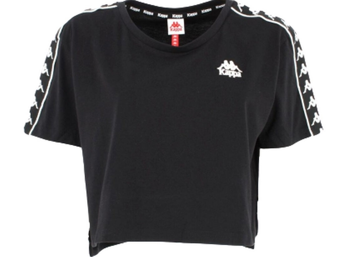 Kappa T-Shirt 303WGQ0 981 - SanShopLuxury - -50%, 2019, Abbigliamento, Crop, Donna, Kappa, Nero, Outlet, Primavera/Estate, S, SS19, T-Shirt, XL