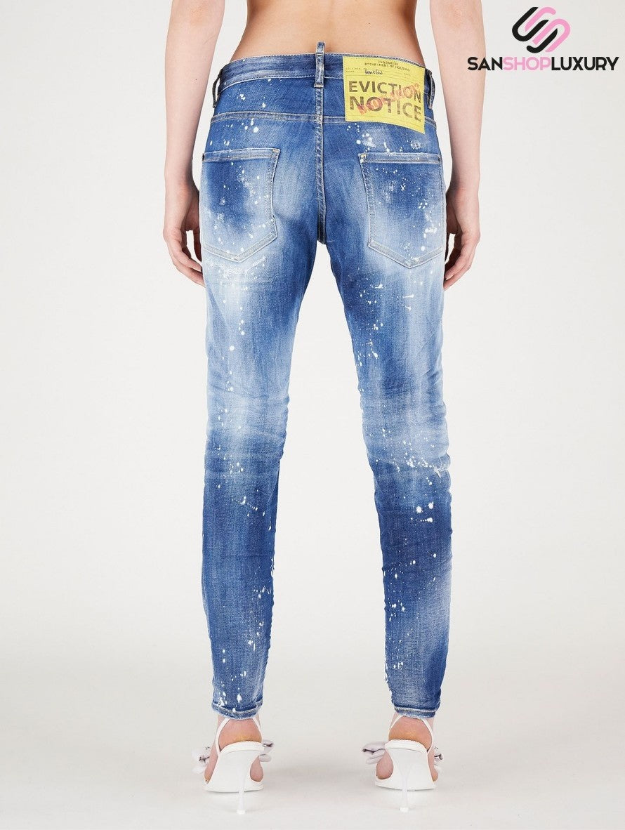 Dsquared2 Jeans S75LB0594 S30789 470 - SanShopLuxury - 2022, 38, 40, 42, 44, Abbigliamento, Autunno/Inverno, Blu, Continuativo, Donna, Dsquared2, Idoneo, Jeans, Outlet, Primavera/Estate, SS22