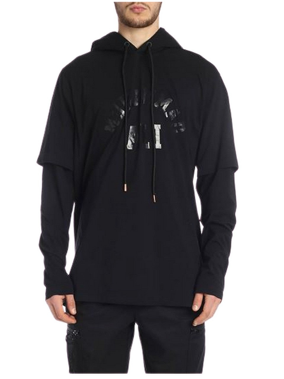 Marcelo Burlon Felpa CMAB025R19001135 - SanShopLuxury - -50%, 2019, Abbigliamento, Con Cappuccio, Felpa, L, M, Marcelo Burlon, Nero, Outlet, Primavera/Estate, S, SS19, Uomo