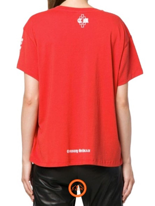 Marcelo Burlon T-Shirt CWAA030E18047115 2001 - SanShopLuxury - -50%, 2018, Abbigliamento, Autunno/Inverno, Continuativo, Donna, L, M, Marcelo Burlon, Outlet, Primavera/Estate, Rosso, S, SS18, T-Shirt, XS