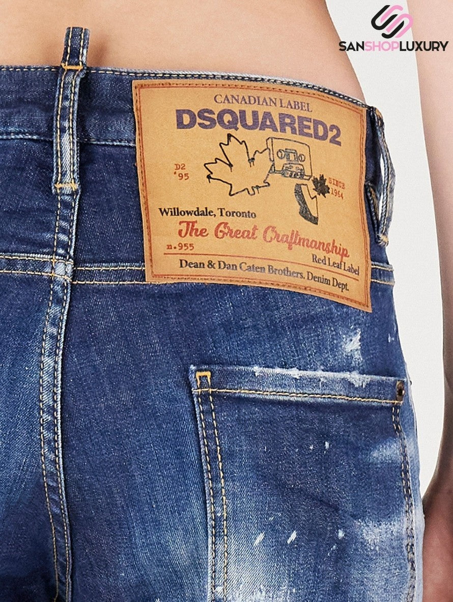 Dsquared2 Jeans S75LB0583 S3078 470 - SanShopLuxury - 2022, 38, 40, 44, Abbigliamento, Autunno/Inverno, Blu, Continuativo, Donna, Dsquared2, Idoneo, Jeans, Outlet, Primavera/Estate, SS22