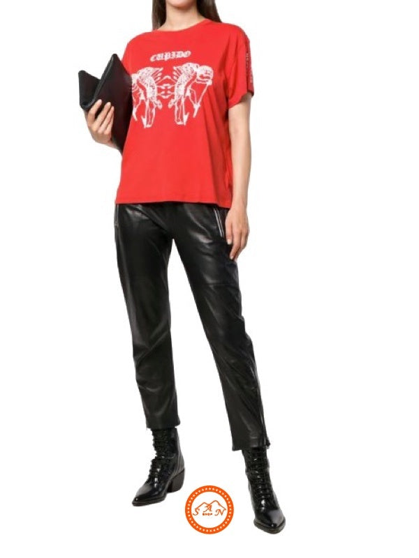 Marcelo Burlon T-Shirt CWAA030E18047115 2001 - SanShopLuxury - -50%, 2018, Abbigliamento, Autunno/Inverno, Continuativo, Donna, L, M, Marcelo Burlon, Outlet, Primavera/Estate, Rosso, S, SS18, T-Shirt, XS