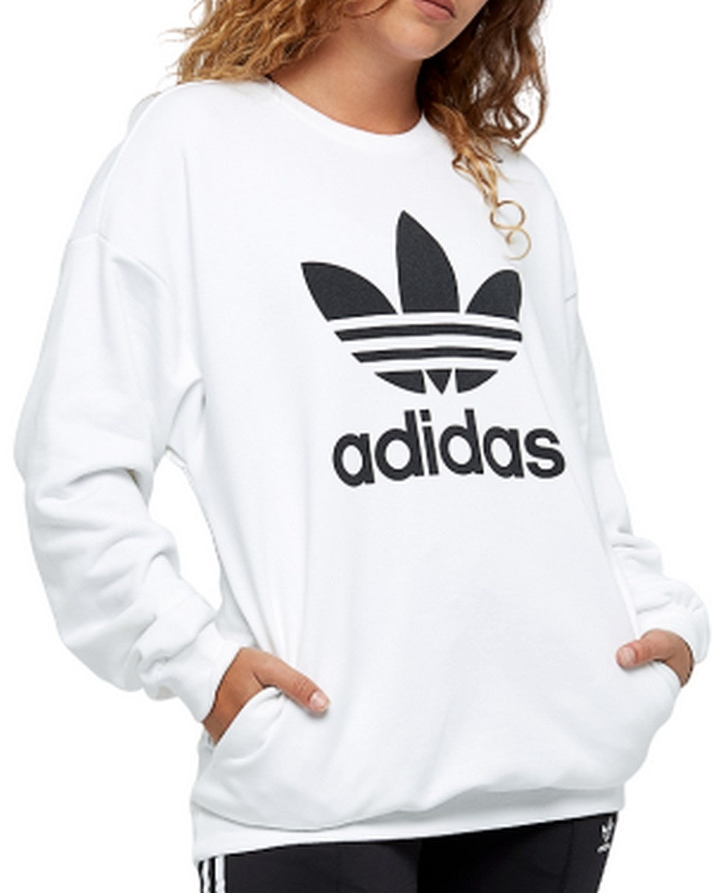 Adidas Felpa BP9498 01 - SanShopLuxury - -50%, 2019, Abbigliamento, Adidas, Bianco, Donna, Felpa, L, M, Outlet, Primavera/Estate, SS19, XS