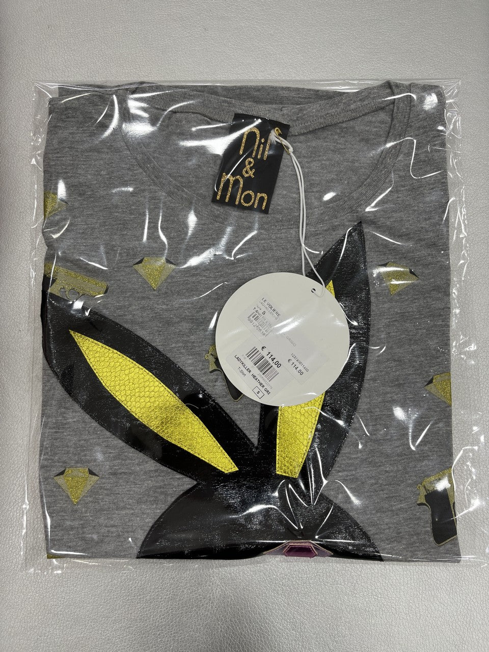 Nil & Mon T-Shirt LADYKILLER HG - SanShopLuxury - -70%, 2016, Abbigliamento, Donna, Grigio, Nil & Mon, Outlet, Primavera/Estate, S, SS16, T-Shirt, XS