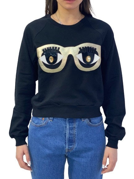 Nil & Mon Felpa SPECS1 - SanShopLuxury - -70%, 2017, Abbigliamento, Donna, Felpa, Girocollo, L, M, Nero, Nil & Mon, Outlet, Primavera/Estate, S, SS17