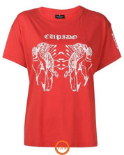 Marcelo Burlon T-Shirt CWAA030E18047115 2001 - SanShopLuxury - -50%, 2018, Abbigliamento, Autunno/Inverno, Continuativo, Donna, L, M, Marcelo Burlon, Outlet, Primavera/Estate, Rosso, S, SS18, T-Shirt, XS