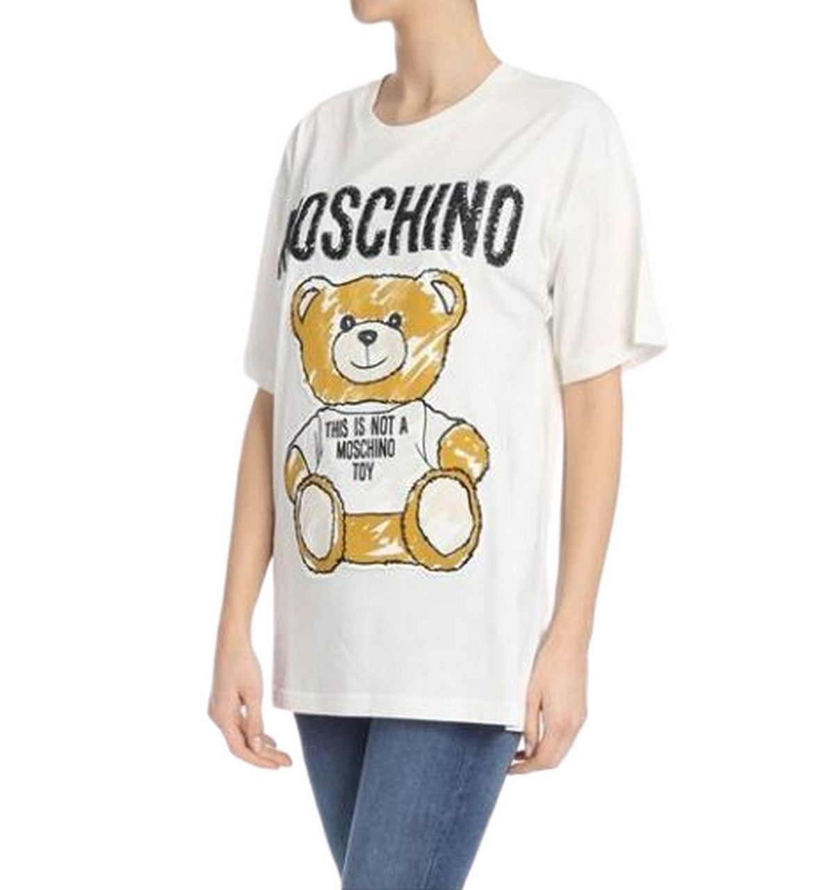 Moschino T-Shirt DV07100440 6002 - SanShopLuxury - -50%, 2019, Abbigliamento, Bianco, Donna, M, Moschino, Outlet, Primavera/Estate, S, SS19, T-Shirt, Ultimo