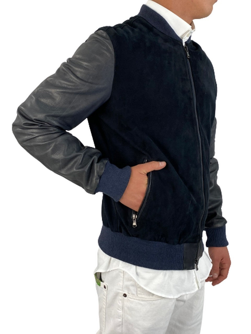 Hash 31 Hash Giubbino NAPPA CAMOSCIO 03 - SanShopLuxury - -70%, 2016, Abbigliamento, Autunno/Inverno, Blu, Continuativo, Giubbino, Hash 31 Hash, M, Outlet, Primavera/Estate, SS16, Ultimo, Uomo