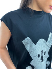 Rick Owens Drkshdw T-Shirt DS20S5103/RNEP4 0908 - SanShopLuxury - -50%, 2020, Abbigliamento, Donna, L, M, Nero, Outlet, Primavera/Estate, Rick Owens Drkshdw, S, SS20, T-Shirt