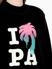 Palm Angels Felpa PWBA016S23FLE001 - SanShopLuxury - 2023, Abbigliamento, Autunno/Inverno, Continuativo, Donna, Felpa, Girocollo, Idoneo, L, M, Nero, Outlet, Palm Angels, Primavera/Estate, S, SS23, XL