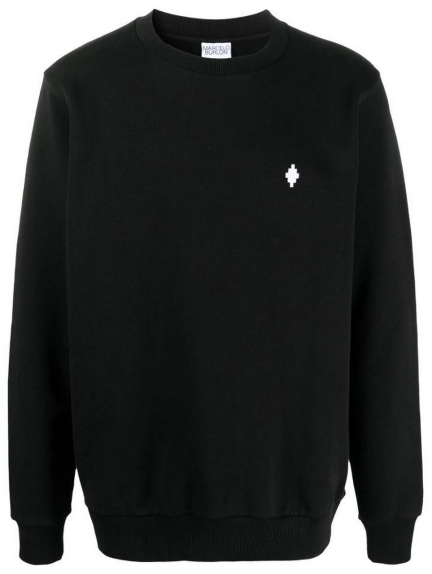 Marcelo Burlon Felpa CMBA009R21FLE003 - SanShopLuxury - -50%, 2021, Abbigliamento, Autunno/Inverno, Continuativo, Felpa, Girocollo, L, M, Marcelo Burlon, Nero, Outlet, Primavera/Estate, S, SS21, Uomo