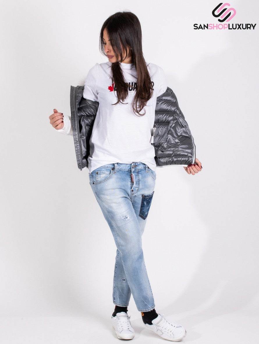 Dsquared2 T-Shirt S75GD0180/S21600100 - SanShopLuxury - -50%, 2021, Abbigliamento, Autunno/Inverno, Bianco, Continuativo, Donna, Dsquared2, M, Outlet, Primavera/Estate, SS21, T-Shirt, Ultimo, XL