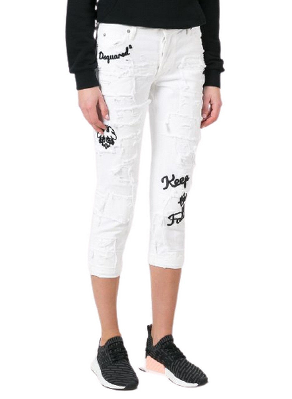 Dsquared2 Jeans S72LA0978 100 - SanShopLuxury - -50%, 2018, 40, Abbigliamento, Bianco, Donna, Dsquared2, Jeans, Outlet, Primavera/Estate, SS18, Ultimo