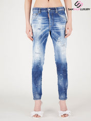 Dsquared2 Jeans S75LB0594 S30789 470 - SanShopLuxury - 2022, 38, 40, 42, 44, Abbigliamento, Autunno/Inverno, Blu, Continuativo, Donna, Dsquared2, Idoneo, Jeans, Outlet, Primavera/Estate, SS22