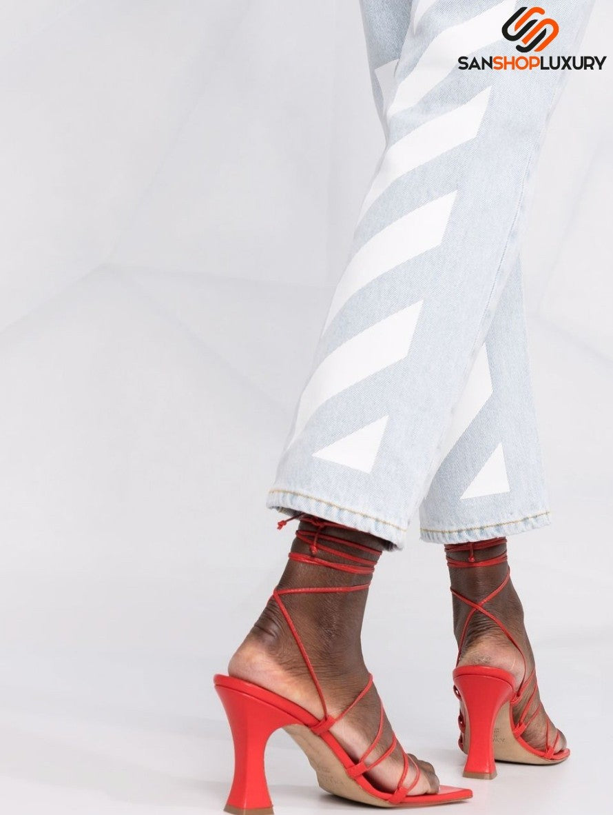 Jeans Off-White OWYA032C99DEN0014001 - SanShopLuxury - 40, 42, Abbigliamento, Autunno/Inverno, Azzurro, Blu, Carry Over, Continuativo, Donna, Idoneo, Jeans, New, Off-White, Primavera/Estate