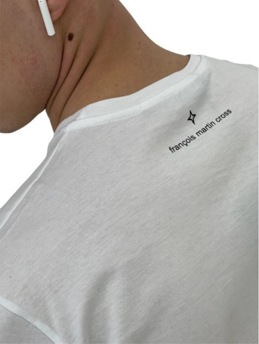 Francois Martin Cross T-Shirt FS12 - SanShopLuxury - -50%, 2021, Abbigliamento, Bianco, Francois Martin Cross, L, M, Nero, Outlet, Primavera/Estate, SS21, T-Shirt, Ultimo, Uomo, XL, XXL