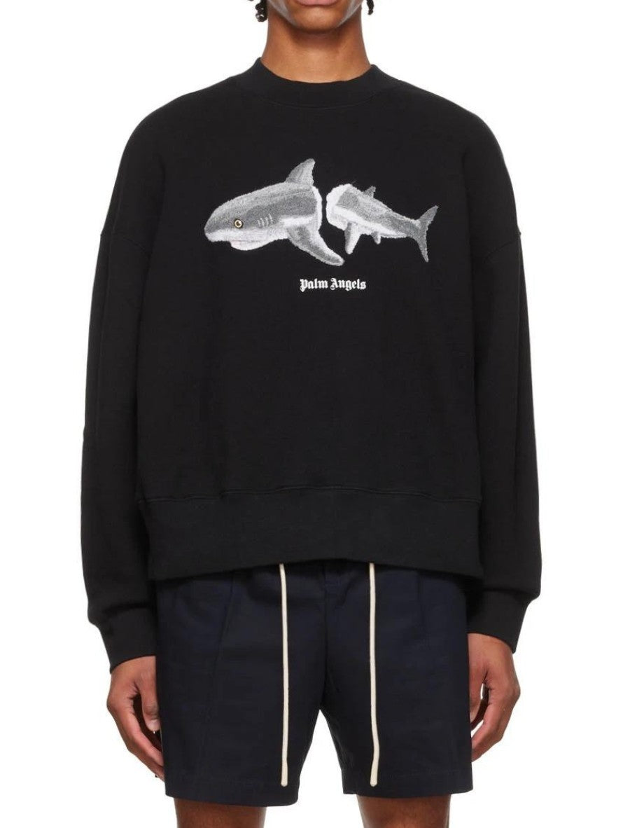 Palm Angels Felpa PMBA026S22FLE004 1009 - SanShopLuxury - 2022, Abbigliamento, Autunno/Inverno, Continuativo, Felpa, Girocollo, Idoneo, L, M, Nero, Outlet, Palm Angels, Primavera/Estate, S, SS22, Uomo, XL