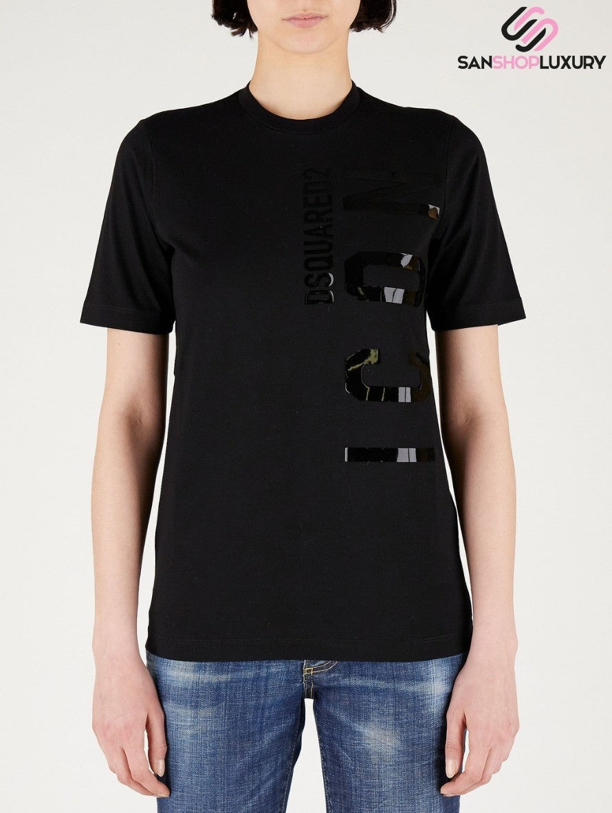 Dsquared2 T-Shirt S80GC0037 S23009 900 - SanShopLuxury - 2022, Abbigliamento, Autunno/Inverno, Continuativo, Donna, Dsquared2, Idoneo, L, M, Nero, Outlet, Primavera/Estate, S, SS22, T-Shirt, XL