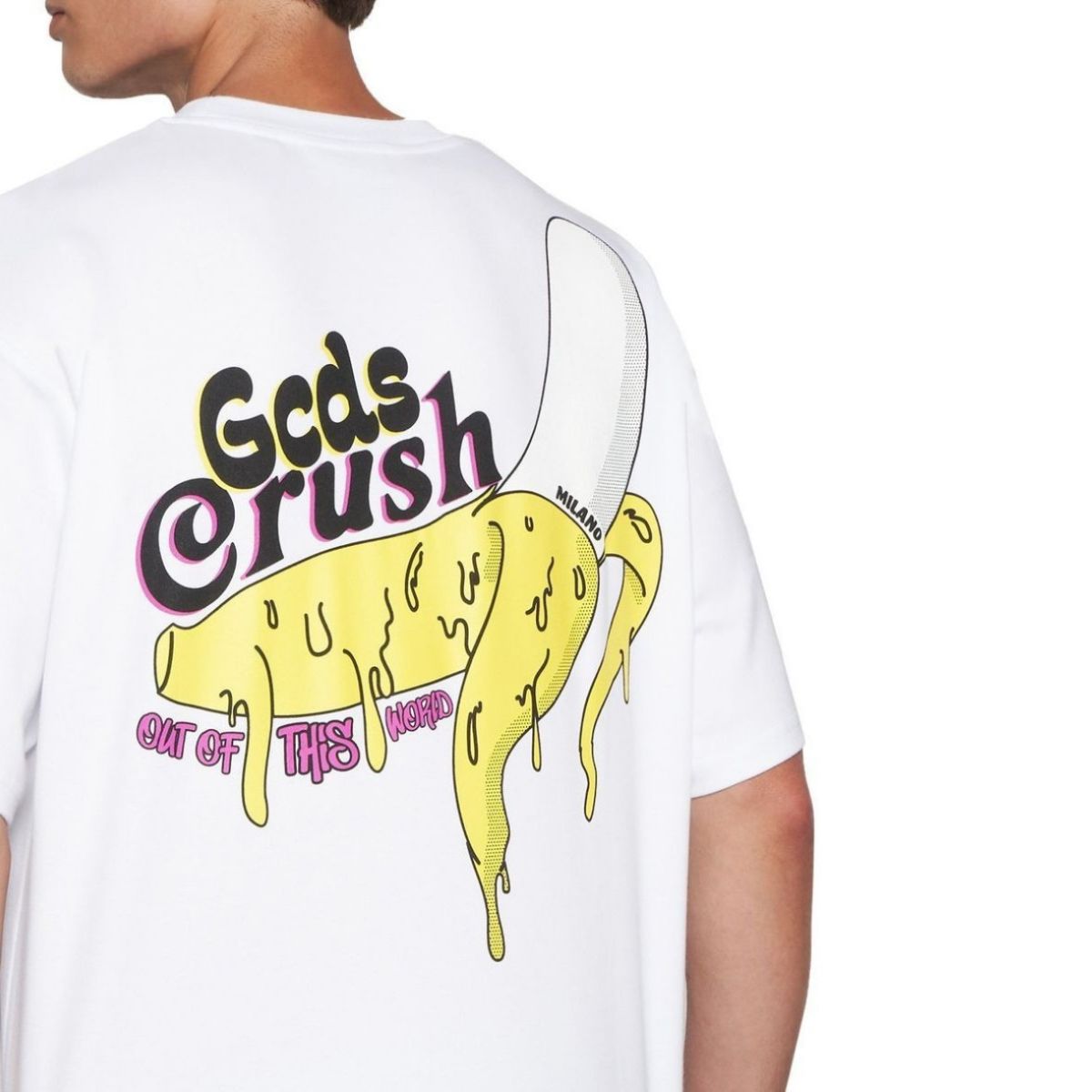 Gcds T-Shirt SS21M020066 - SanShopLuxury - -50%, 2021, Abbigliamento, Bianco, Gcds, Outlet, Primavera/Estate, Rosa, S, SS21, T-Shirt, Uomo, XL