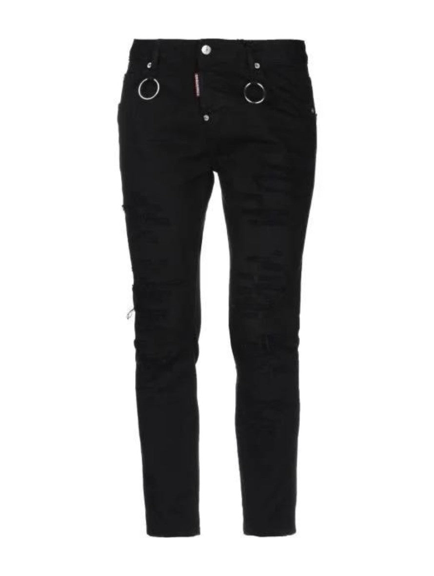 Dsquared2 Jeans S75LB0139 900 - SanShopLuxury - -50%, 2018, 38, 42, Abbigliamento, Autunno/Inverno, Continuativo, Donna, Dsquared2, Jeans, Nero, Outlet, Primavera/Estate, SS18