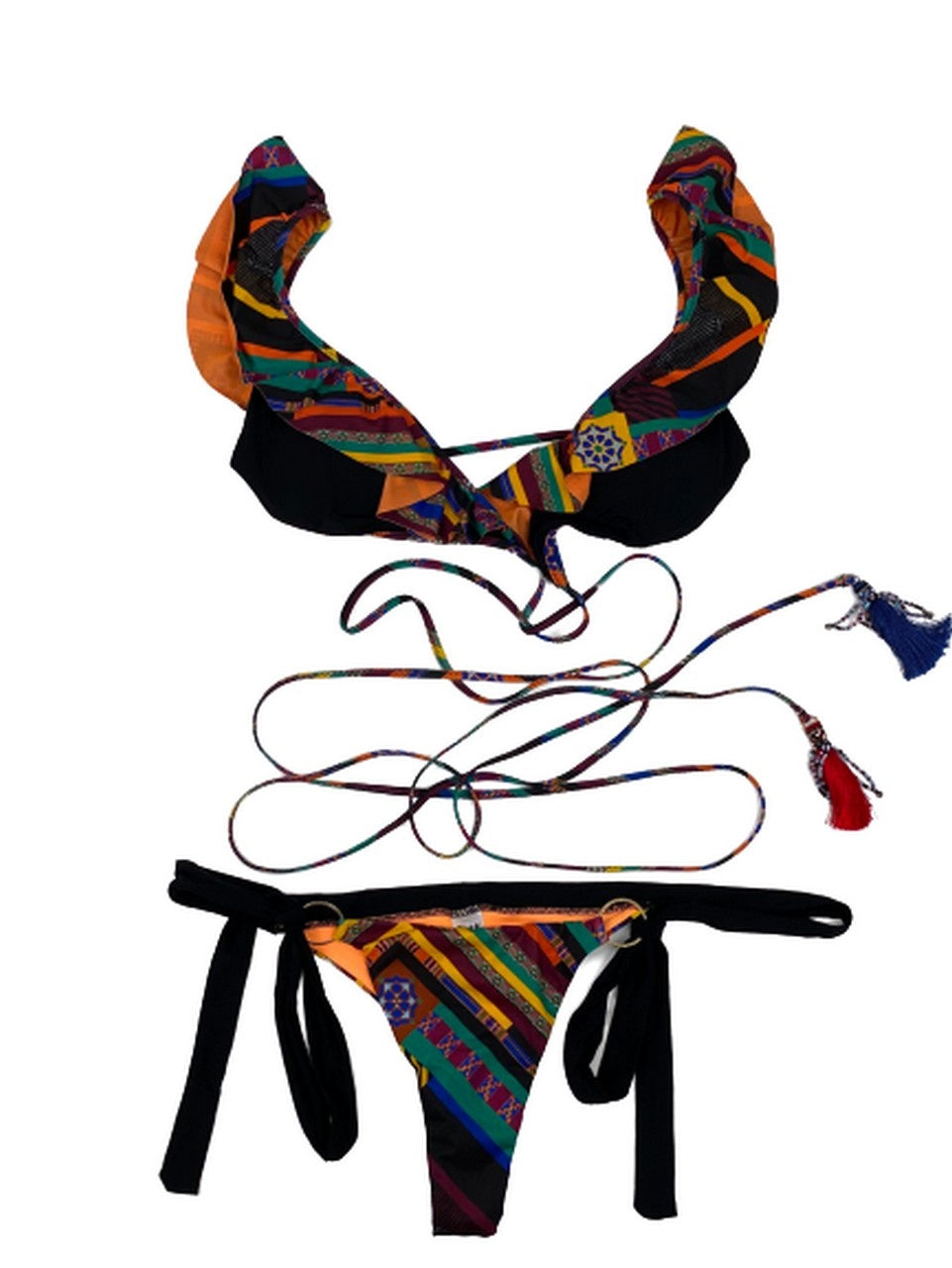 F**K Costume FK19-N421X1 - SanShopLuxury - -50%, 2019, Abbigliamento, Beachwear, Costume, Donna, F**K, Multicolore, Nero, Outlet, Primavera/Estate, SS19, Triangolo, XL