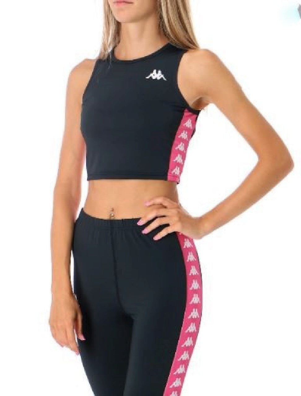 Kappa T-Shirt Top 303WCL0 A0S - SanShopLuxury - -50%, 2020, Abbigliamento, Donna, Kappa, L, M, Nero, Outlet, Primavera/Estate, S, SS20, T-Shirt Top, XL