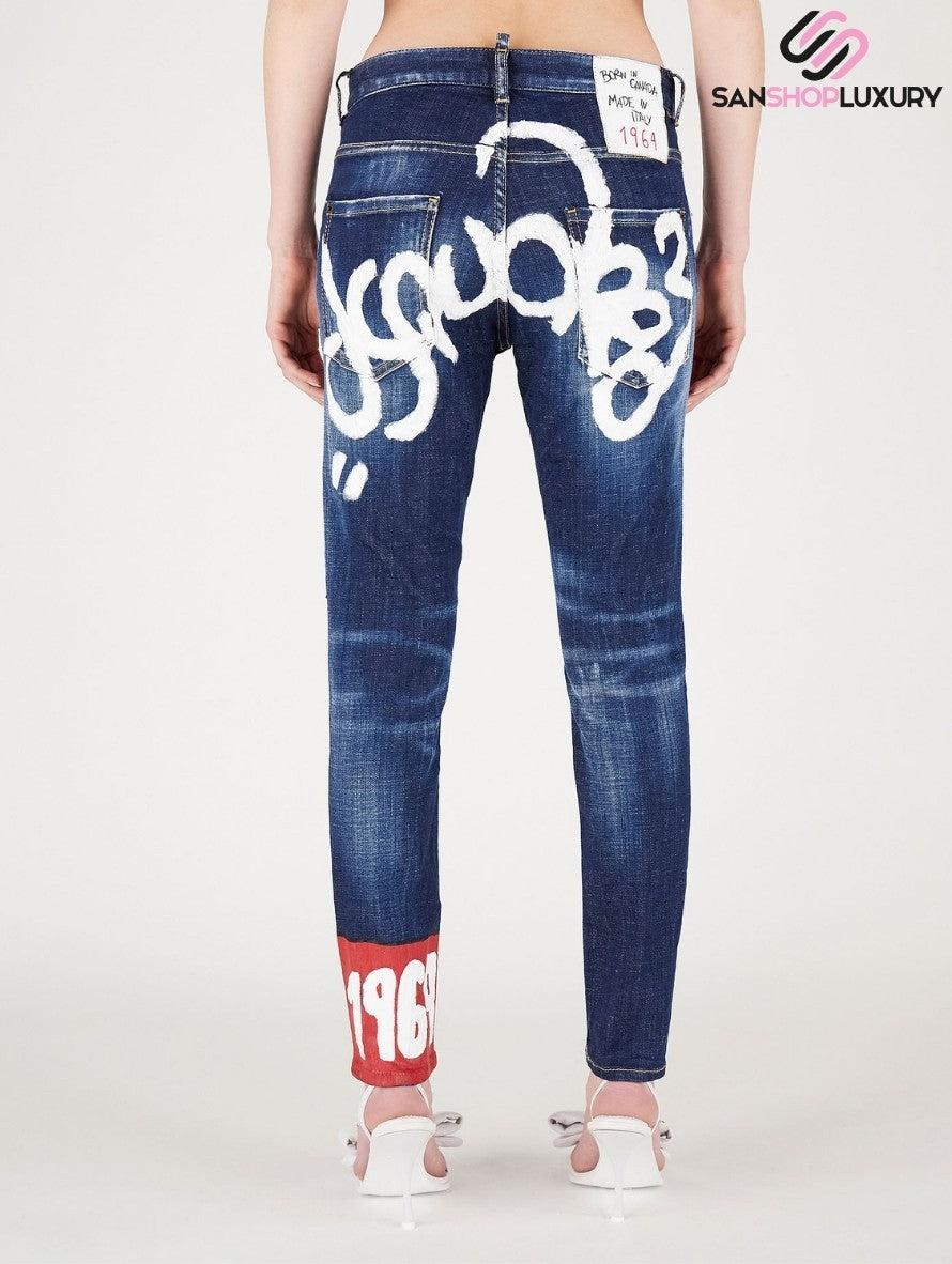 Dsquared2 Jeans S75LB0615 S30342 470 - SanShopLuxury - 2022, 40, 44, Abbigliamento, Autunno/Inverno, Blu, Continuativo, Donna, Dsquared2, Idoneo, Jeans, Outlet, Primavera/Estate, SS22