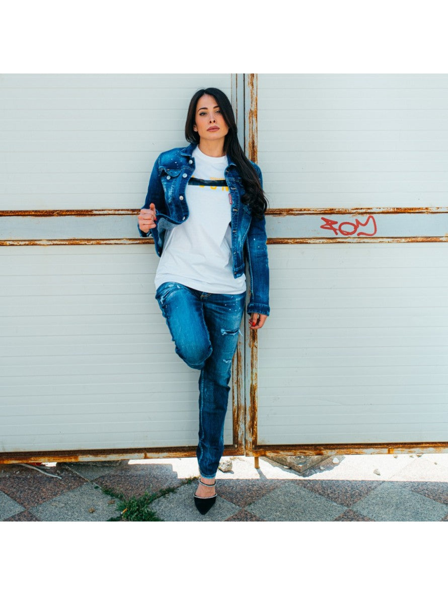 Dsquared2 T-Shirt S80GC0029 S23009 - SanShopLuxury - 2022, Abbigliamento, Autunno/Inverno, Bianco, Continuativo, Donna, Dsquared2, Idoneo, L, M, Nero, Outlet, Primavera/Estate, S, SS22, T-Shirt, XL