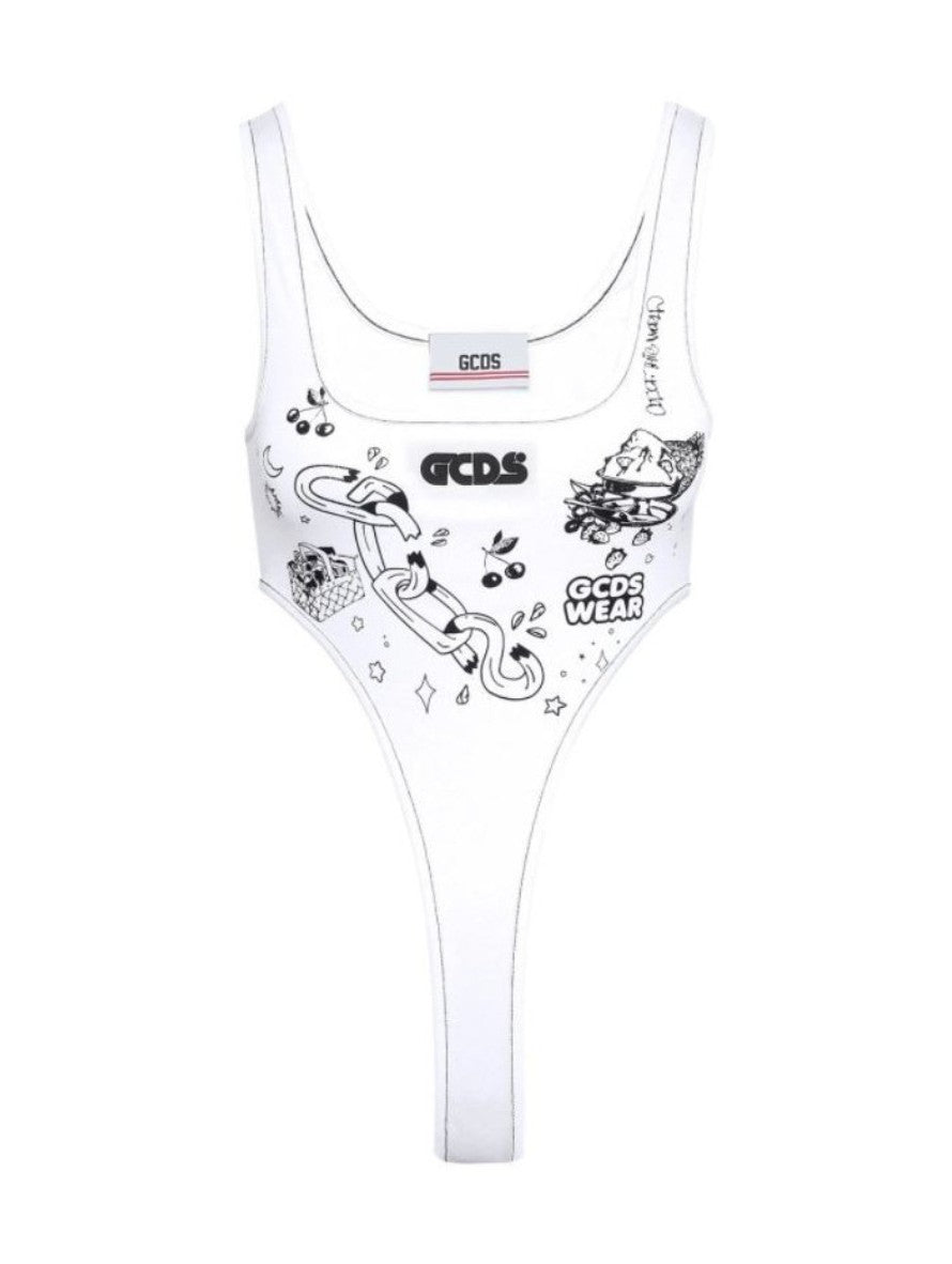 Gcds T-Shirt Body SS21W020160/01 - SanShopLuxury - -50%, 2021, Abbigliamento, Bianco, Donna, Gcds, L, Outlet, Primavera/Estate, SS21, T-Shirt Body, Ultimo