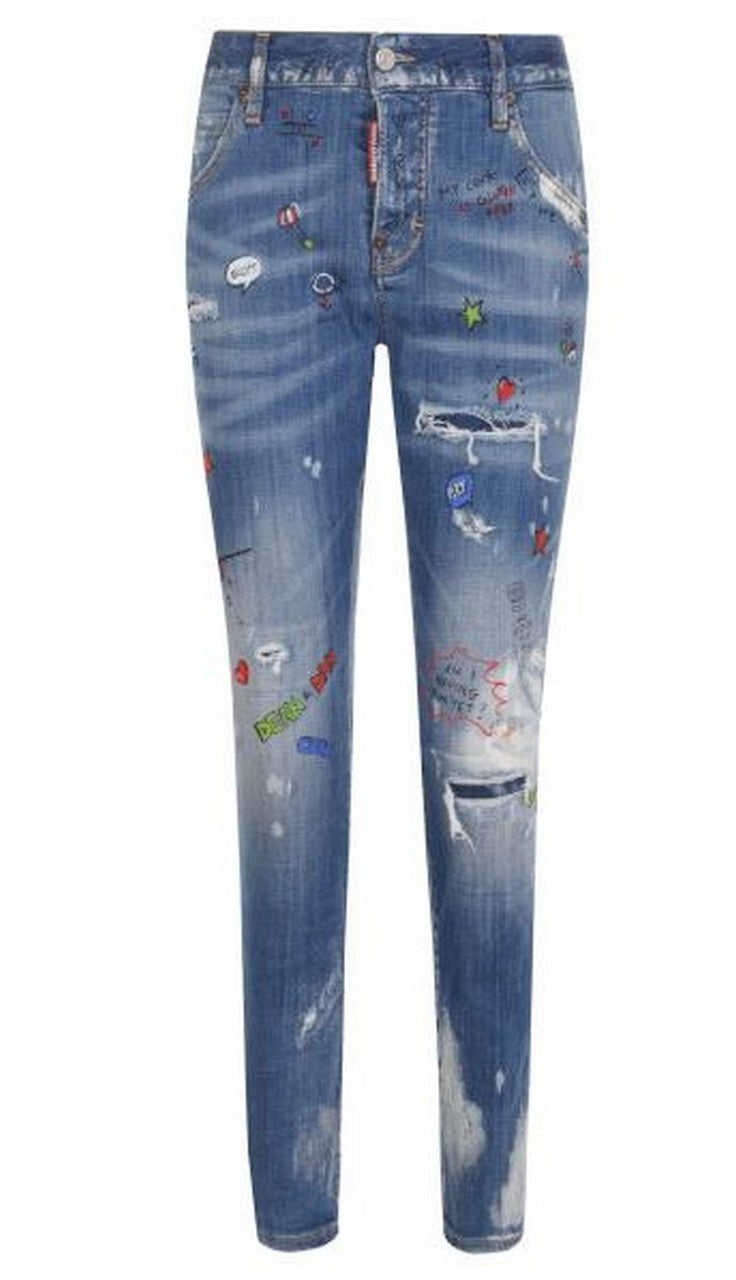 Dsquared2 Jeans S75LA0979 470 - SanShopLuxury - -50%, 2018, 40, Abbigliamento, Blu, Donna, Dsquared2, Jeans, Outlet, Primavera/Estate, SS18